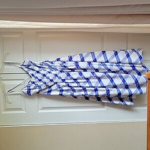 Banana Republic Blue & Cream Maxi Dress